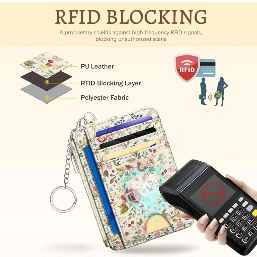 Floral Card Organizer with ID Window